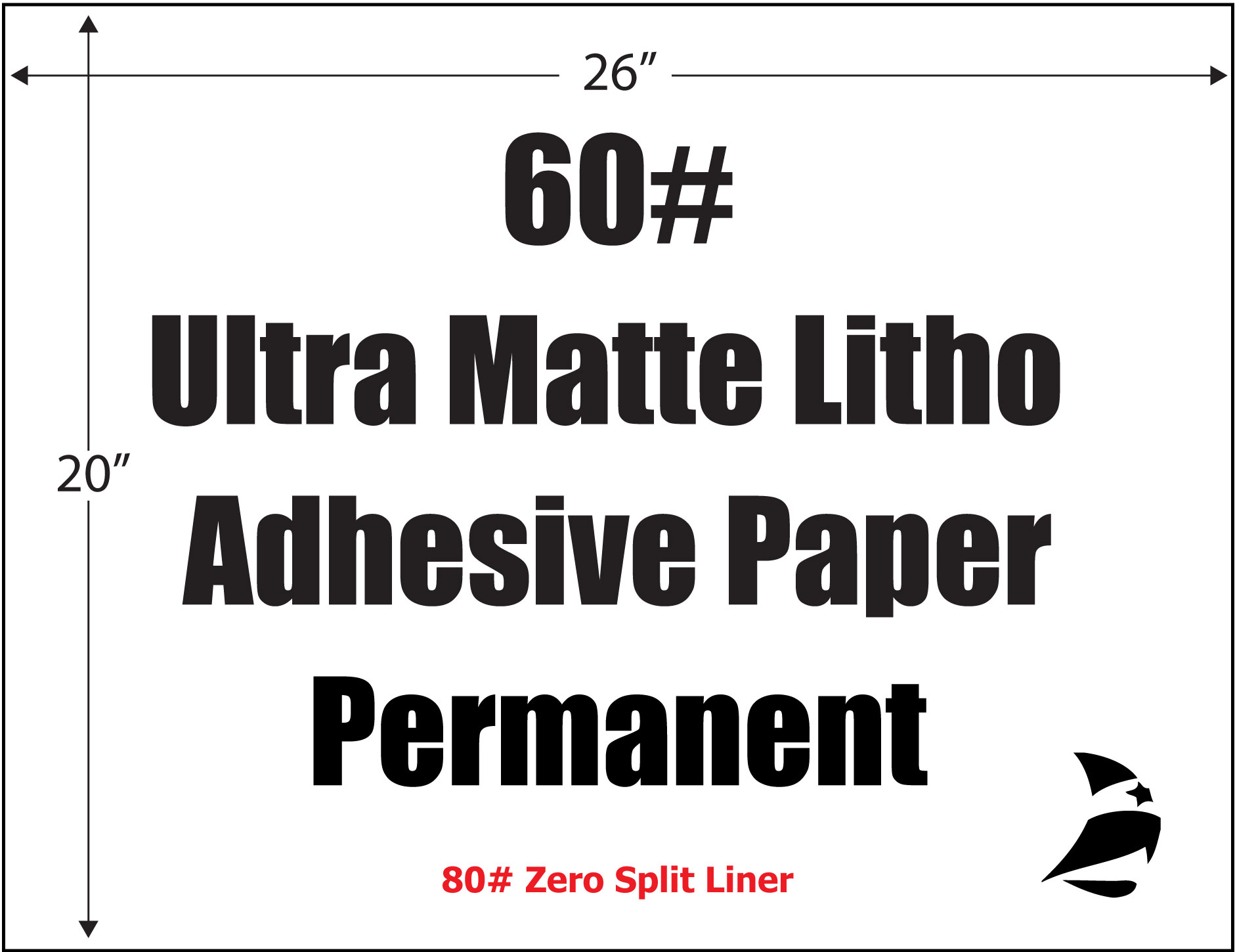 Ultra Matte Litho 60 Adhesive Paper Permanent Zero Split 26 X 20 ultra-matte-litho-60-adhesive-paper-permanent-zero-split-26-x-20