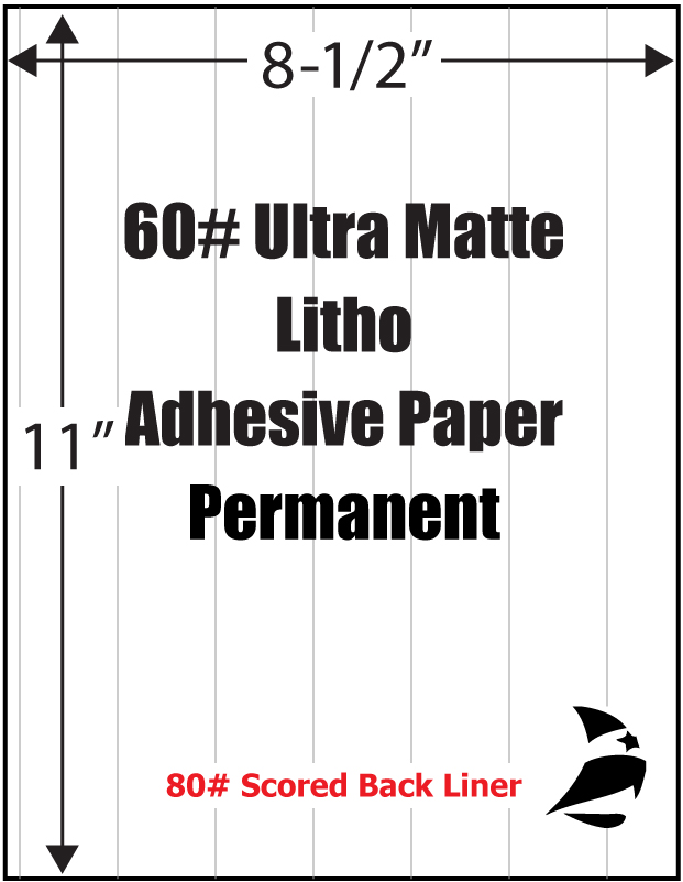 Matte White Digital Vinyl, 12 x 18, GHS BS5609, Permanent, 0-Split Liner,  200 Sheets: , Adhesive Paper and Film, Custom Labels