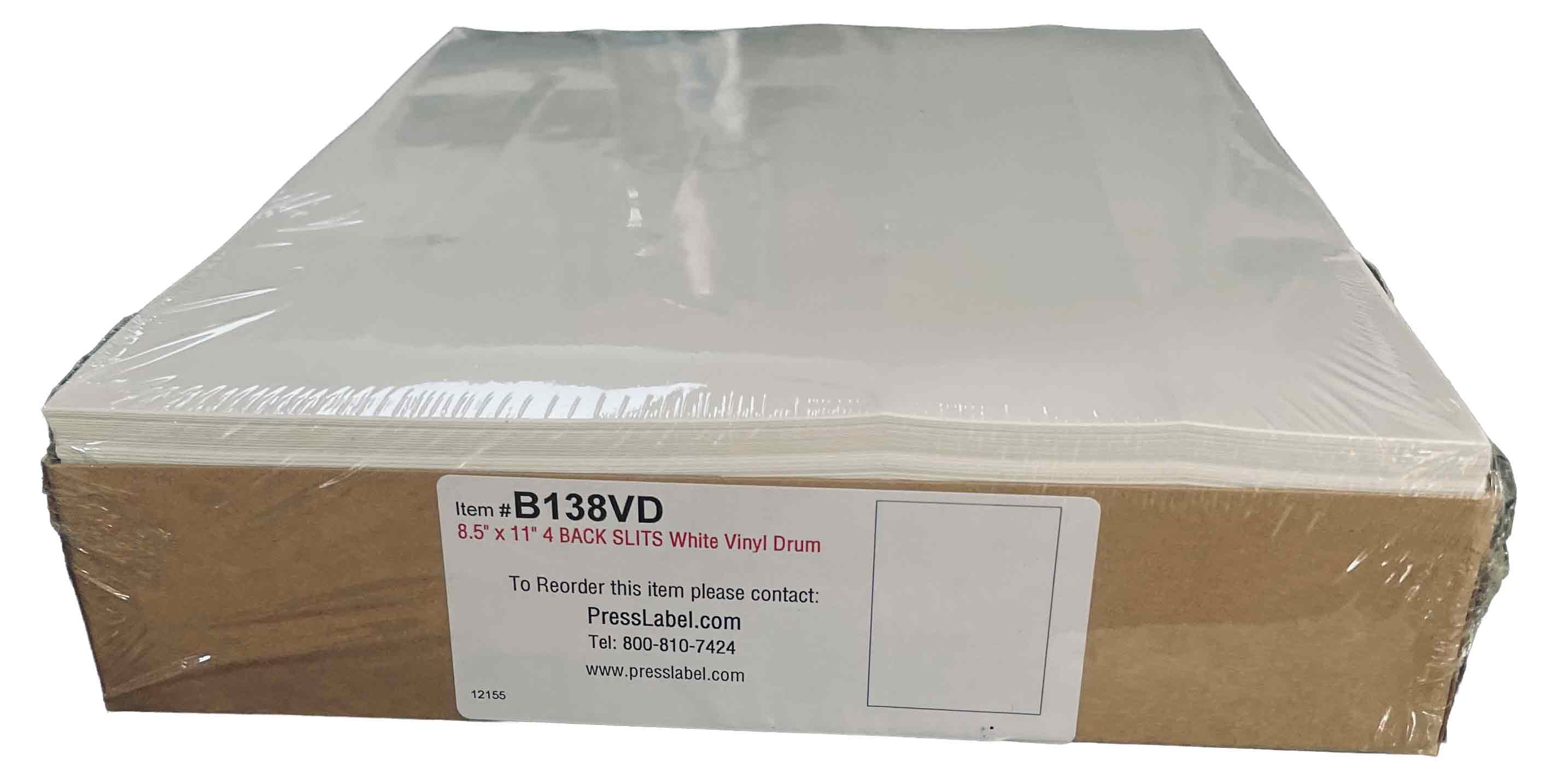 White Laser Vinyl Adhesive Film, 8-1/2 x11, 4 Back Slit Liner, 250 ...