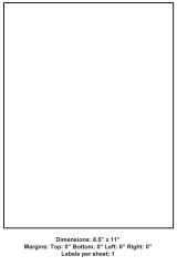 8.5 x 11 (1 Up), Commercial Printer Carton Adhesive Label Paper, 1,000 Sheets per Carton