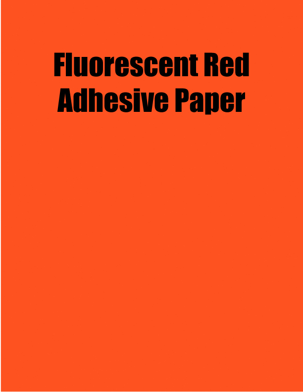 Fluorescent Red Adhesive Paper, 8.5 x 11, (1 Up), 100 Sheet Box Adhesive Paper