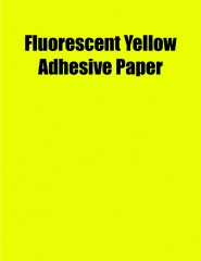 Fluorescent Yellow Adhesive Paper, 8.5 x 11, (1 Up), 100 Sheet Box
