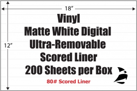 3.4 Mil TC Matte White Vinyl, 27 x 38, Permanent, Scored Liner, 100  Sheets: , Adhesive Paper and Film, Custom Labels