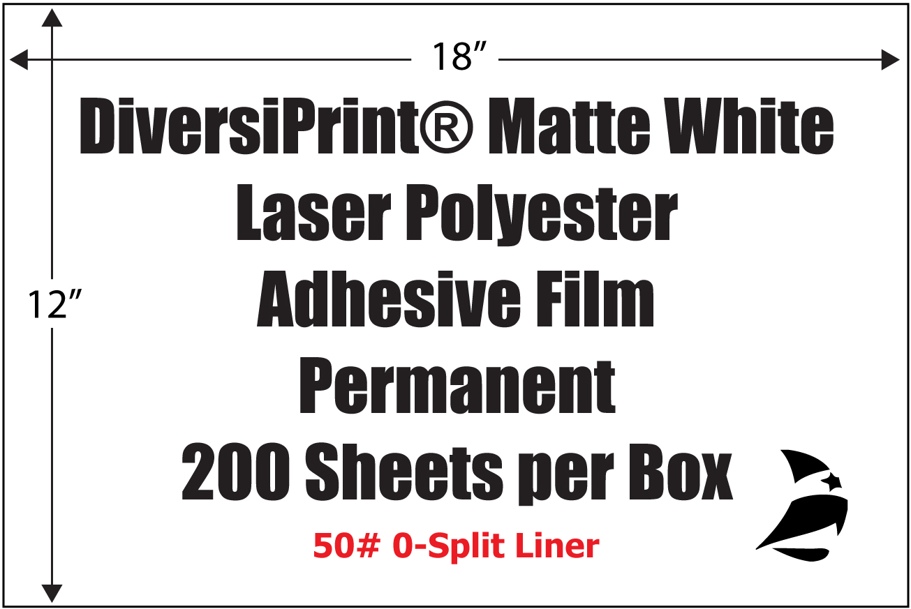 DiversiPrint® Matte White Laser Polyester, 12" x 18", GHS BS5609