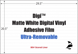 Matte White Digital Vinyl Adhesive Film, 12 x 18, Ultra