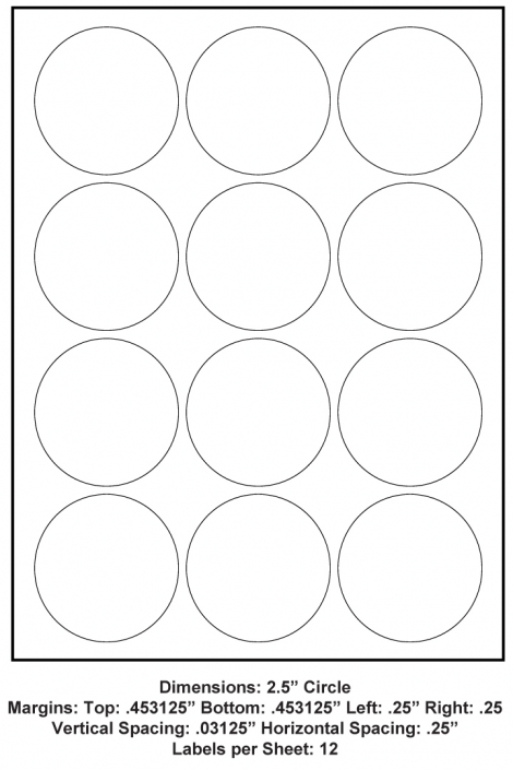 Round Labels Template 12 Per Sheet Round Labels Template 12 Per Sheet