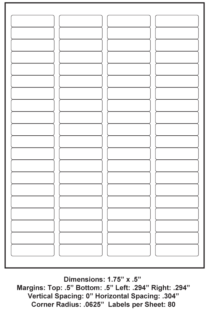 1.75 x 0.5 (80 Up), 8.5 x 11 Adhesive Label Paper, 1,000 Sheets per ...