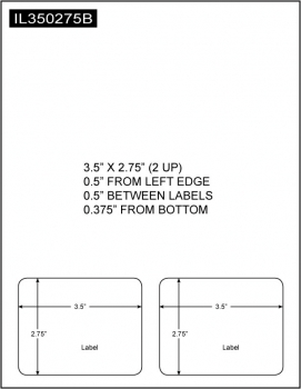 Integrated Label, 3.5 x 2.75 (2 Up), 8.5 x 11 Sheet Size, 1,500 Sheets per Carton
