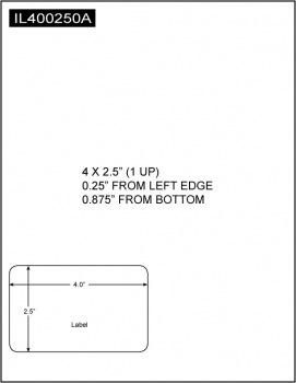 Integrated Label, 4 x 2.5 (1 Up), 8.5 x 11 Sheet Size, 1,500 Sheets per Carton