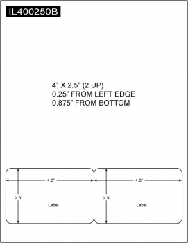 Integrated Label, 4 x 2.5 (2 Up), 8.5 x 11 Sheet Size, 1,500 Sheets per Carton