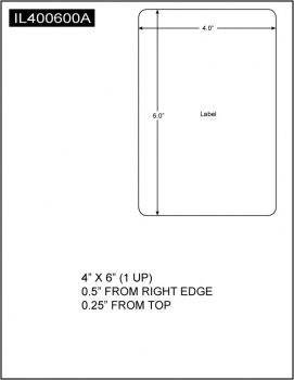 Integrated Label, 4 x 6 (1 Up), 8.5 x 11 Sheet Size, 1,500 Sheets per Carton