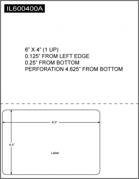 Integrated Label, 6 x 4 (1 Up), 8.5 x 11 Sheet Size, 1,500 Sheets per Carton