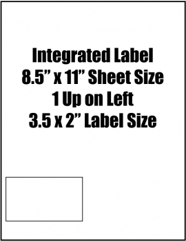 Integrated Label, 3.5" x 2" Label Size,1 Up on Left, 8.5" x 11" Sheet Size, 1,500 Sheets